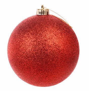 Bola de Natal grande com glitter vermelho, para vitrine