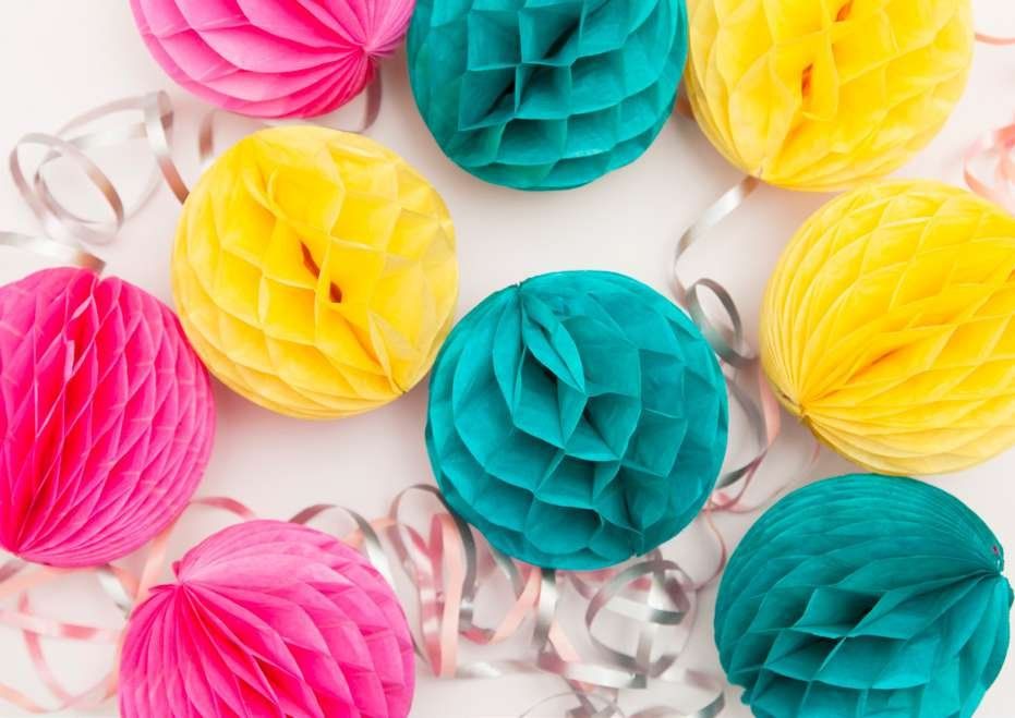 Bolas de papel colmeia