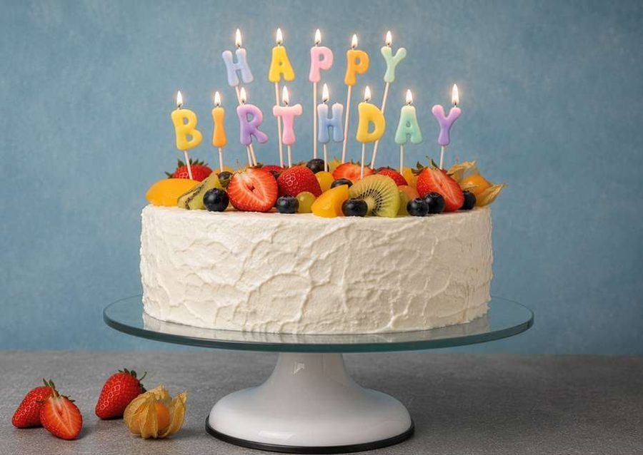 Bolo de aniversário com velas