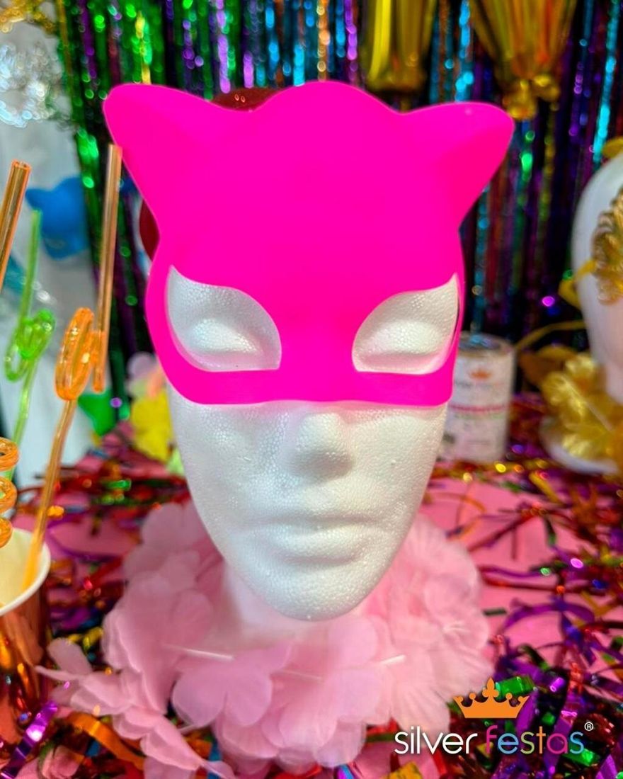 Máscara neon pink de Carnaval