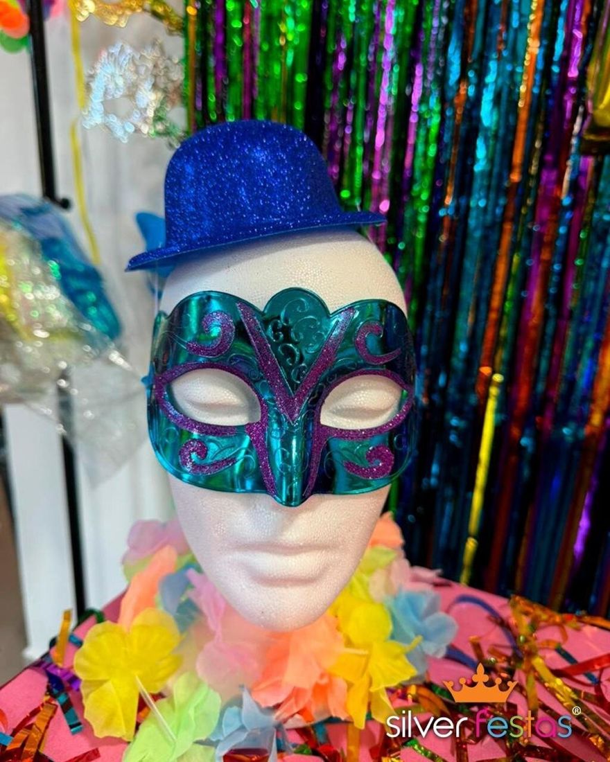 Máscara veneziana azul de Carnaval
