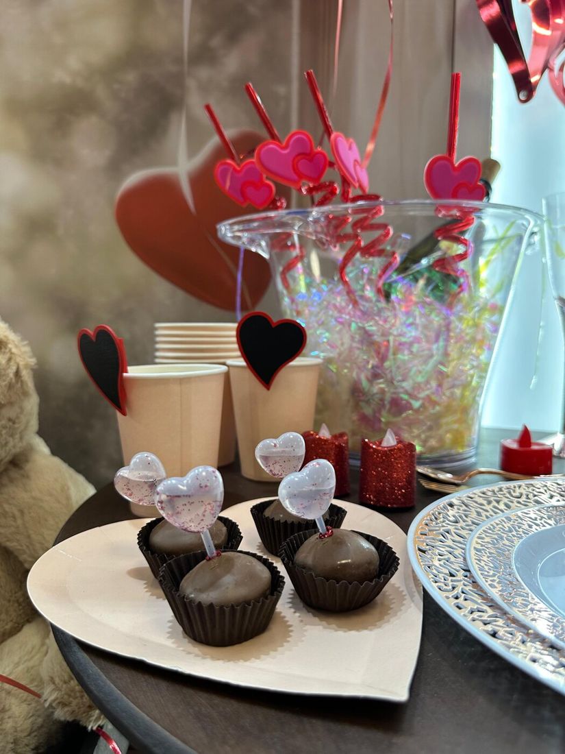 Mesa de doces romântica