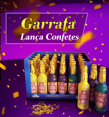 Caixa de garrafas lança-confetes Silver Festas